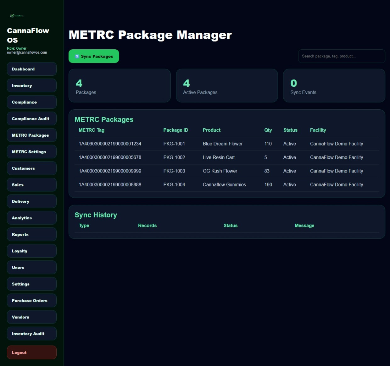 METRC Package Manager